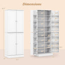 Kitchen Pantry Cabinet 65.5 Inch Freestanding Tall Buffet Cupboard