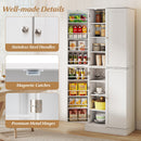 Kitchen Pantry Cabinet 65.5 Inch Freestanding Tall Buffet Cupboard