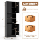 75 Inch Kitchen Pantry Cabinet Tall Cupboard with Doors and Shelves