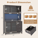 Kitchen Pantry Storage Cabinet Kitchen Hutch with LED lights and Power Outlet