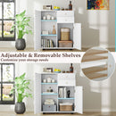 Kitchen Sideboard Buffet Cabinet Coffee Bar Cabinet with 2 Drawers 2 Doors and 3 Adjustable Shelves-White