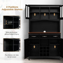 Wood Buffet Hutch Cabinet with 3 Large Drawers