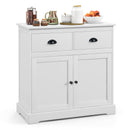 Kitchen Buffet Storage Cabinet with 2 Doors and 2 Storage Drawers-White
