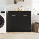 Kitchen Tilt Out Trash Cabinet with 2 Drawers and Adjustable Shelf