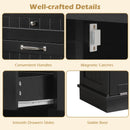 Kitchen Tilt Out Trash Cabinet with 2 Drawers and Adjustable Shelf