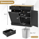 Kitchen Tilt Out Trash Cabinet with 2 Drawers and Adjustable Shelf