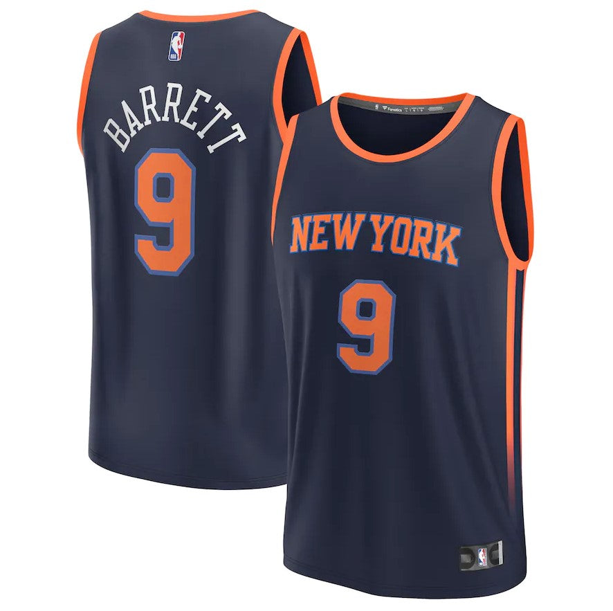RJ Barrett New York Knicks Fast Break Replica Jersey - Statement Edition - Navy