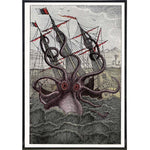 Kraken Illustration Vintage Print