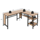 Industrial L-Shaped Corner Computer Desk Office Workstation with Storage Shelves