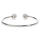 .925 Sterling Silver Diamond Accent Star Flexy Open Bangle Bracelet
