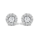 10K White Gold 1 1/2 Cttw Lab Grown Diamond Halo Stud Earrings
