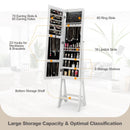 LED Jewelry Cabinet Armoire Organizer with Bevel Edge Mirror