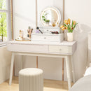 LED Lighted Vanity Mirror for Bedroom Tabletop-White