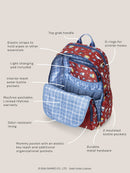 Hello Kitty® × JuJuBe Varsity Zealous Backpack Diaper Bag – Red and Navy
