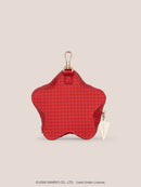 Hello Kitty® × JuJuBe Varsity Star Mini Bag Clip-on Pouch Accessory – Red Houndstooth Featuring Hello Kitty