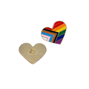 LGBTQ Progress Pride Heart Shaped Enamel Pin