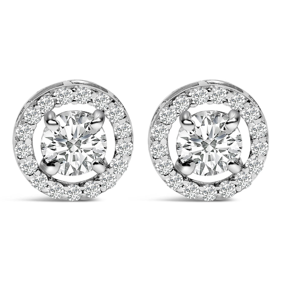 Men's 14K White Gold 1 3/4 Cttw Lab Grown Diamond Halo Cufflink