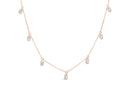 14K Rose Gold 1 3/8 Cttw Oval Lab Grown Diamond Dangle Station Necklace - 17" Inches
