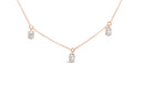 14K Rose Gold 1 3/8 Cttw Oval Lab Grown Diamond Dangle Station Necklace - 17" Inches