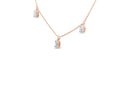14K Rose Gold 1 3/8 Cttw Oval Lab Grown Diamond Dangle Station Necklace - 17" Inches