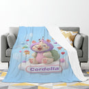 Personalized Kawaii Fantasy Creature Blanket | Custom Name | Purple Hood