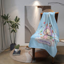Personalized Kawaii Fantasy Creature Blanket | Custom Name | Purple Hood