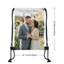 Custom Photo Drawstring Bag - Upload Any Photo - Personalized Full Print Photo Gift Bag for Pets, Couples, Family, and Memories