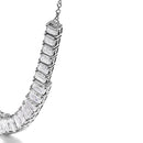 14K White Gold Lab Grown Diamond 5.0 Cttw Emerald Cut Station Necklace