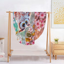 Personalized Owl Round Blanket with Name - White Owl on Cherry Blossom Branch with Custom Name in White Cursive - Owl Gift for Women