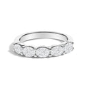 14K White Gold 1 1/4 Cttw Lab Grown Oval East West Band Ring