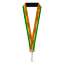 Lanyard - 1.0" - AQUAMAN Logo3 Scales Stripe Orange Yellow Green