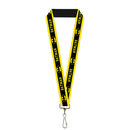 Lanyard - 1.0" - BATMAN Logo Stripe Yellow Black