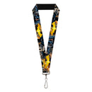 Lanyard - 1.0" - Bat Shield Urban Legend Action Poses Fire Full Color Golden Yellow