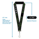 Lanyard - 1.0" - The Batman Movie Crossword Puzzle Black White Green