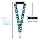 Lanyard - 1.0" - The Apothecary Diaries Jinshi and Maomao Pose Blocks White/Blue/Green