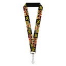 Lanyard - 1.0" - Vintage DC Comics Superhero and Logos Collage Black