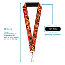 Lanyard - 1.0" - THE FLASH Logo3 Poses Black Red Gold