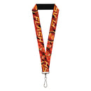 Lanyard - 1.0" - THE FLASH Logo3 Poses Black Red Gold