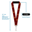Lanyard - 1.0" - The Flash Logo5 Burgundy Golds