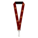 Lanyard - 1.0" - The Flash Logo5 Burgundy Golds