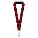 Lanyard - 1.0" - Harley Quinn Diamond Blocks Red Black Black Red
