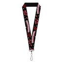 Lanyard - 1.0" - HARLEY QUINN GOOD TO BE BAD Collage Black Red Pinks