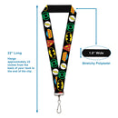 Lanyard - 1.0" - Justice League Superhero Logos CLOSE-UP Black