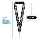 Lanyard - 1.0" - Superman Shield Splatter Black White
