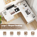 L-Shaped Computer Desk with Letter File Drawer