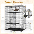 4-Tier Cat Cage with Skylight and Hammock for 1-4 Cats