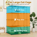 4-Tier Cat Cage with Skylight and Hammock for 1-4 Cats