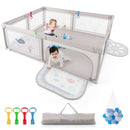 Large Baby Playpen with Pull Rings Ocean Balls and Cute Pattern