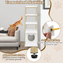 Large Cat Litter Box Enclosure with Storage and Ladder Shelf-White