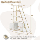 Large Cat Litter Box Enclosure with Storage and Ladder Shelf-White